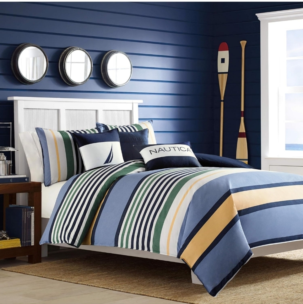 Nautica - Queen Comforter Set, Reversible Cotton Bedding with Matching Shams